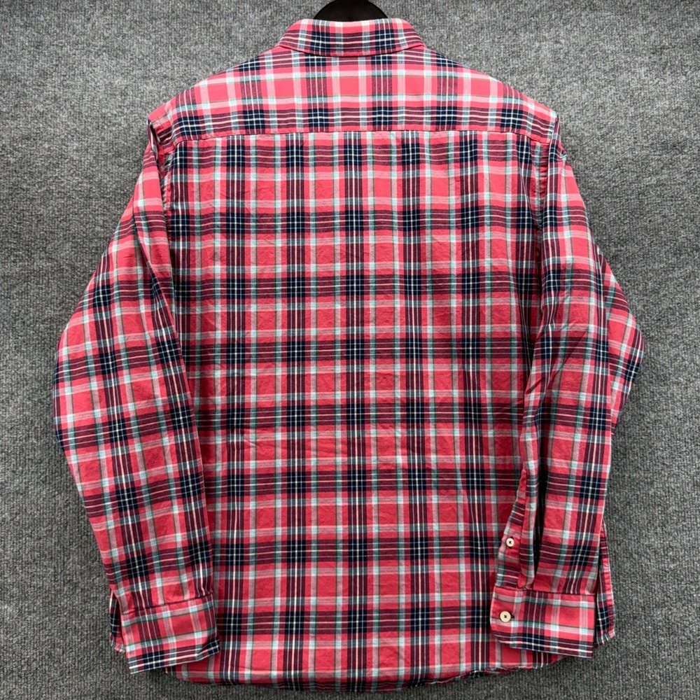 UNTUCKit Mens X Large Plaid Long Sleeve Button Down Shirt Red Blue Cotton - Picture 5 of 8